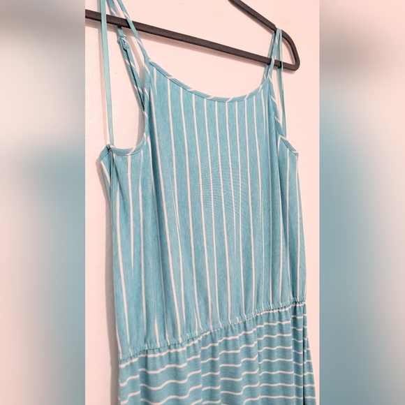 MERONA, Striped Maxi dress, Adjustable straps, Elastic Waistband. Size Large. - Picture 2 of 6